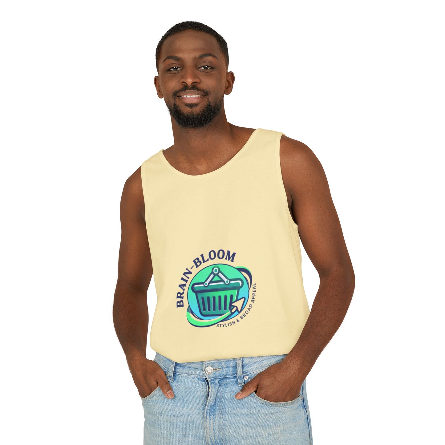 Brain Bloom Graphic Tank Top — "These People Are Crazy" Skull Back Print