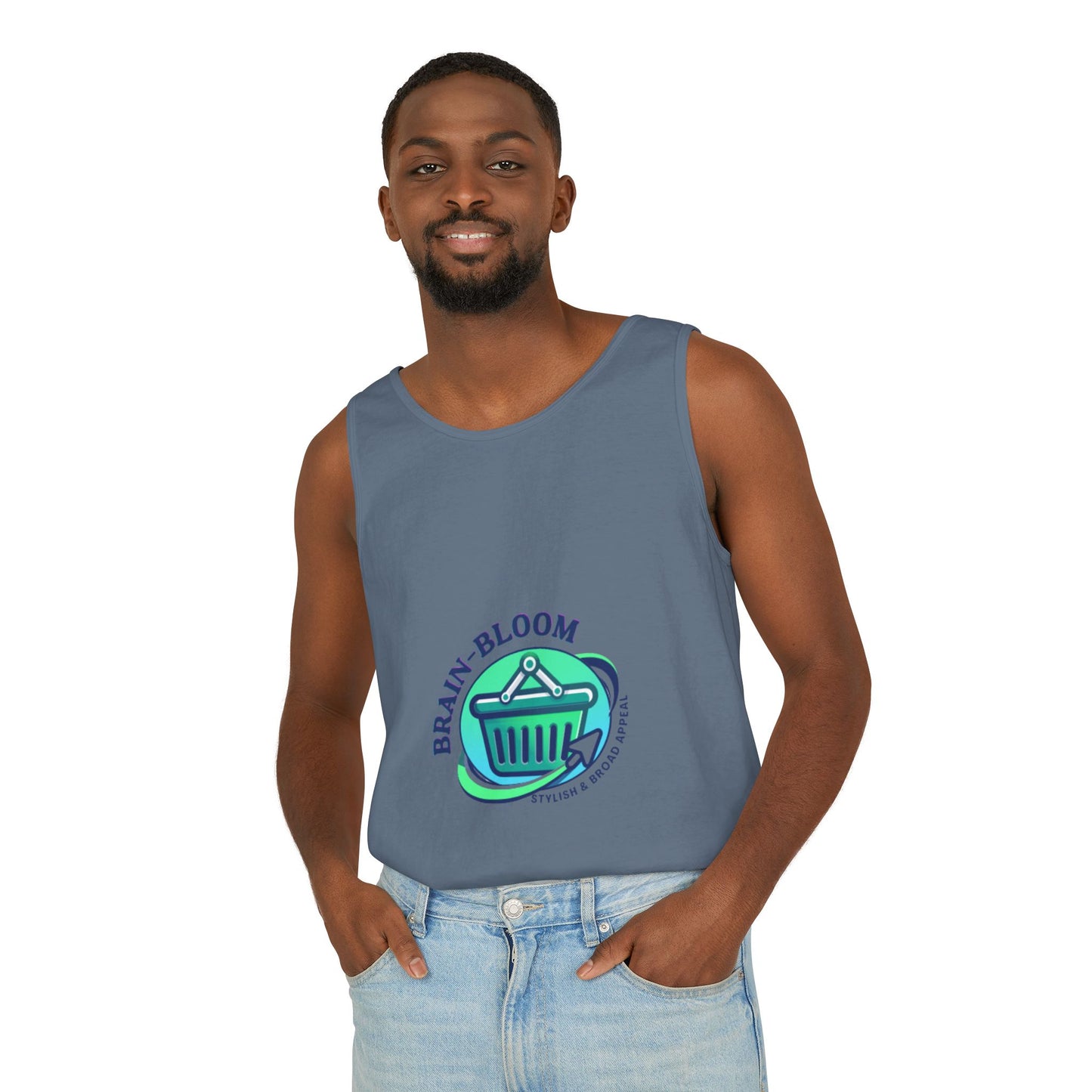 Brain Bloom Graphic Tank Top — "These People Are Crazy" Skull Back Print