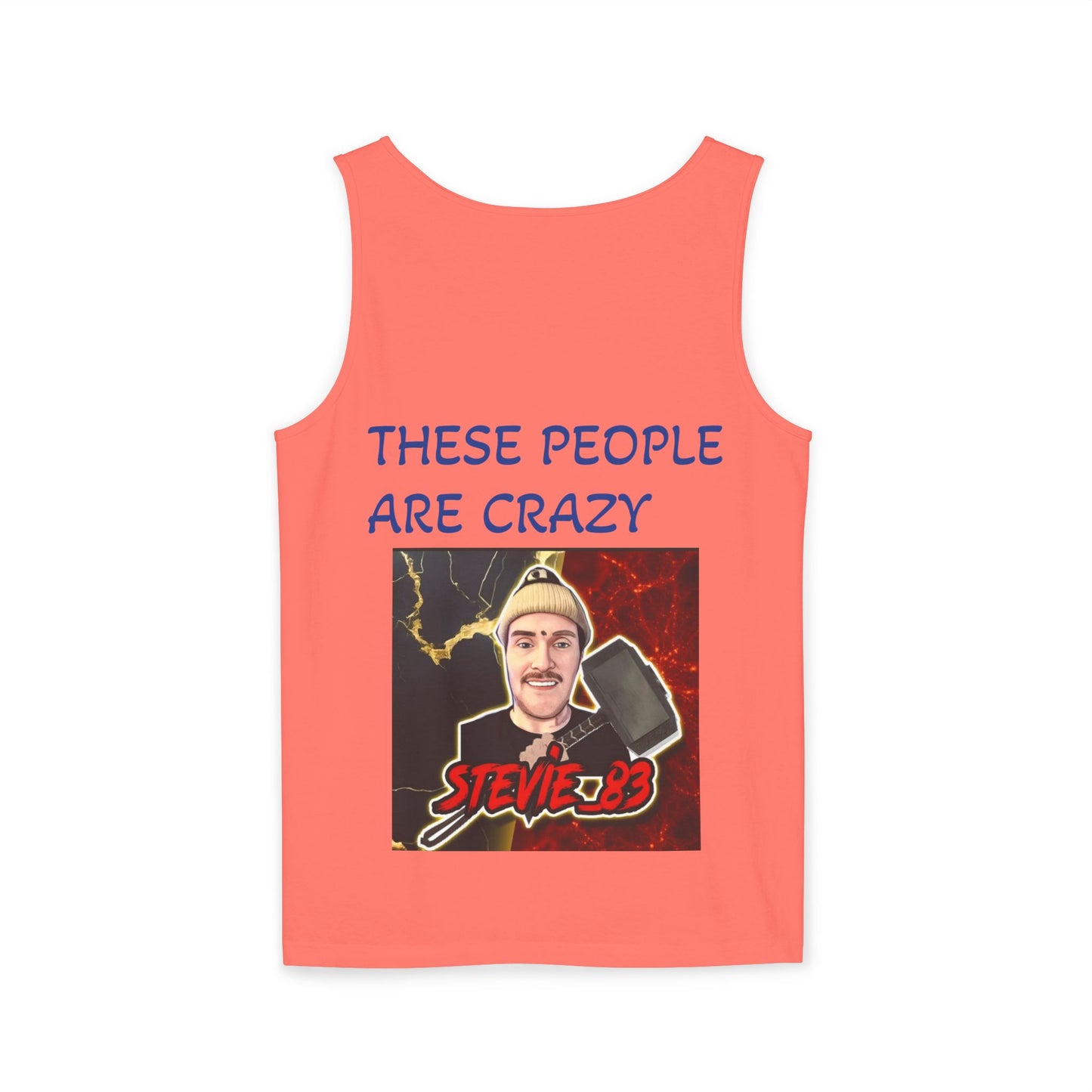 Brain Bloom Graphic Tank Top — "These People Are Crazy" Skull Back Print