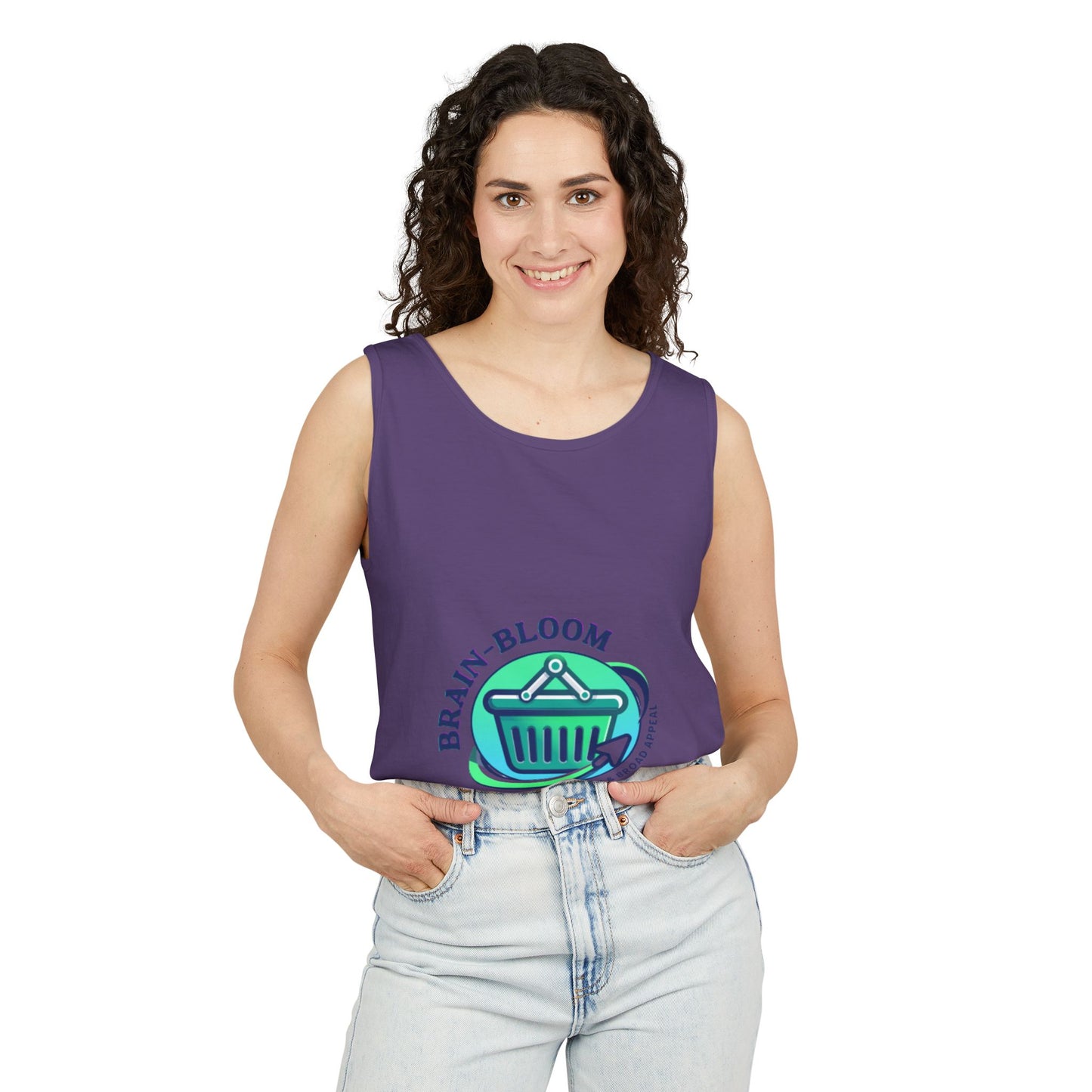 Brain Bloom Graphic Tank Top — "These People Are Crazy" Skull Back Print