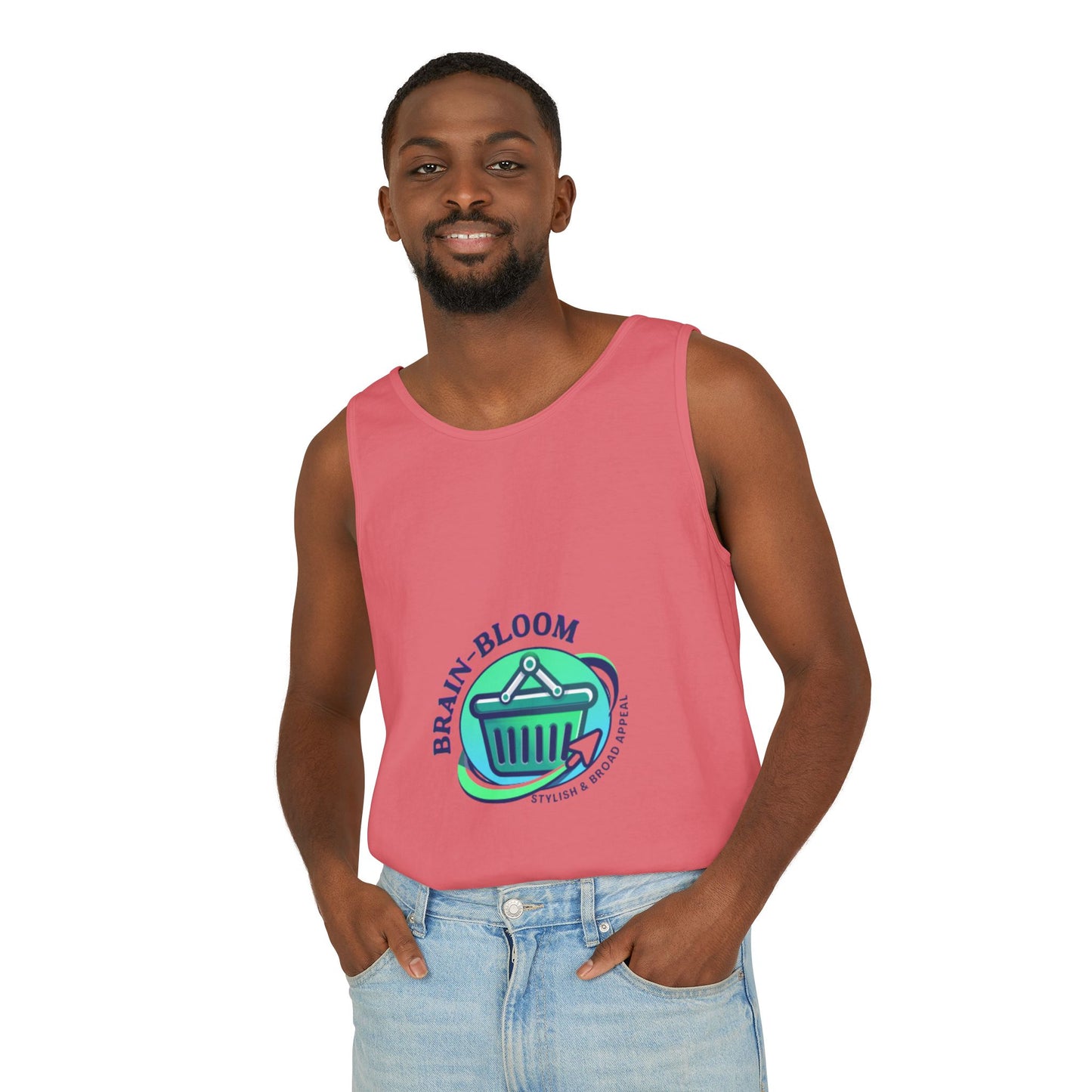 Brain Bloom Graphic Tank Top — "These People Are Crazy" Skull Back Print
