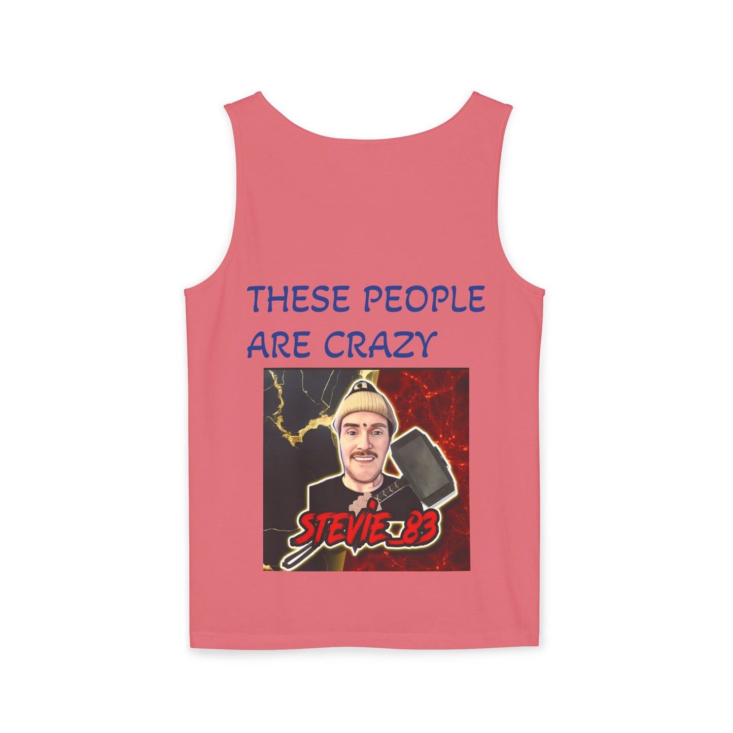 Brain Bloom Graphic Tank Top — "These People Are Crazy" Skull Back Print