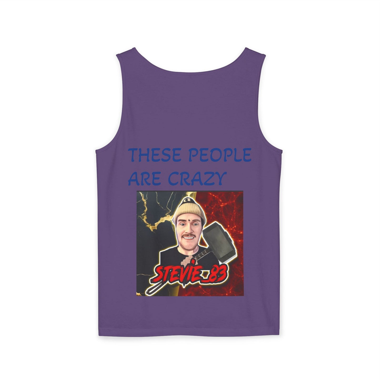 Brain Bloom Graphic Tank Top — "These People Are Crazy" Skull Back Print