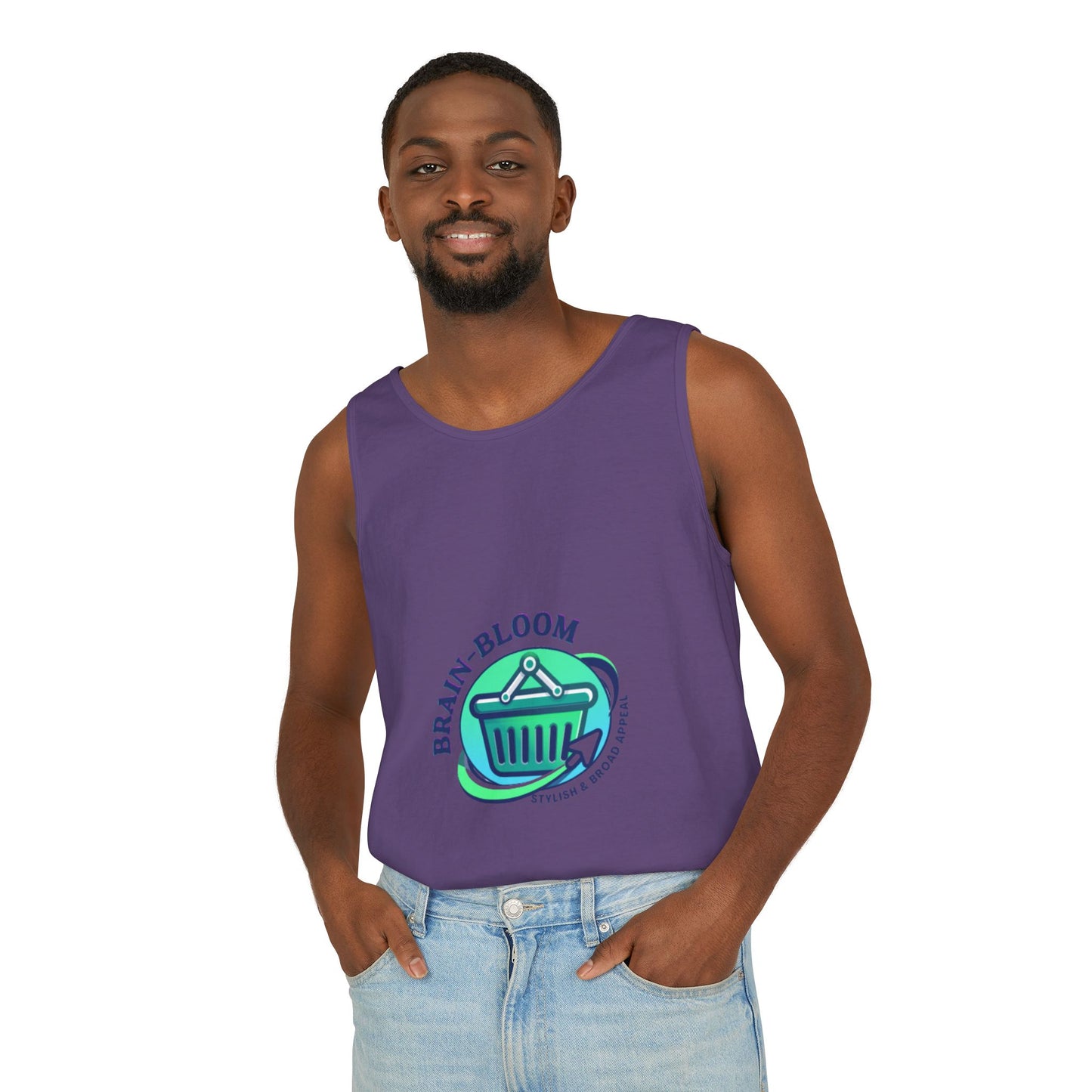 Brain Bloom Graphic Tank Top — "These People Are Crazy" Skull Back Print