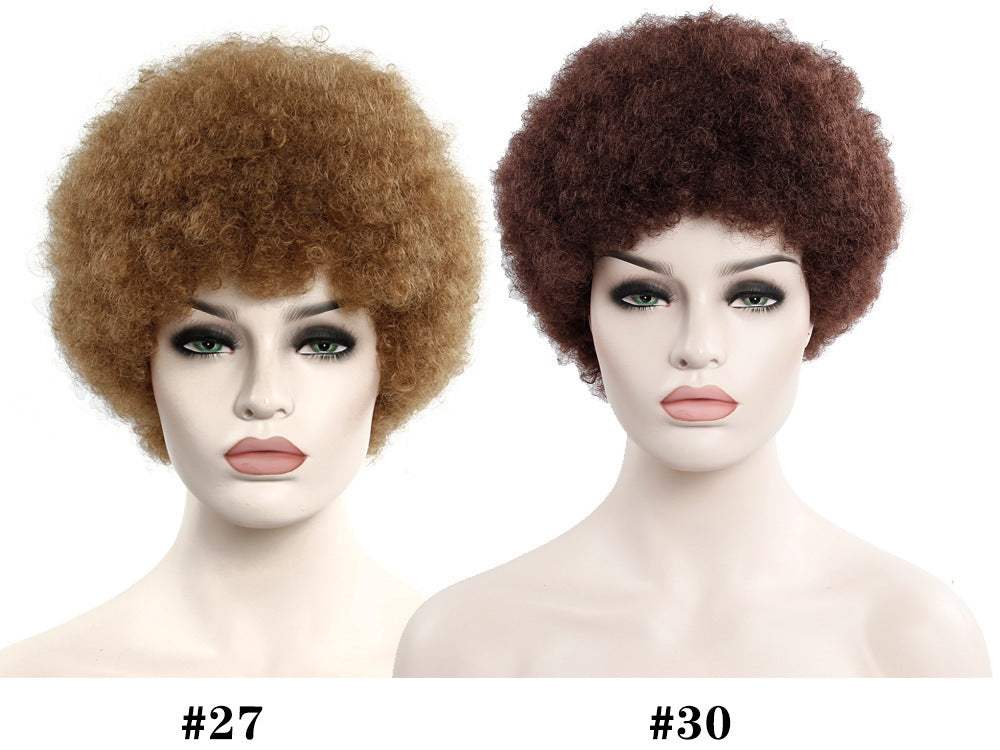 African Curly Hair 6 Inch Short Exploded Headgear