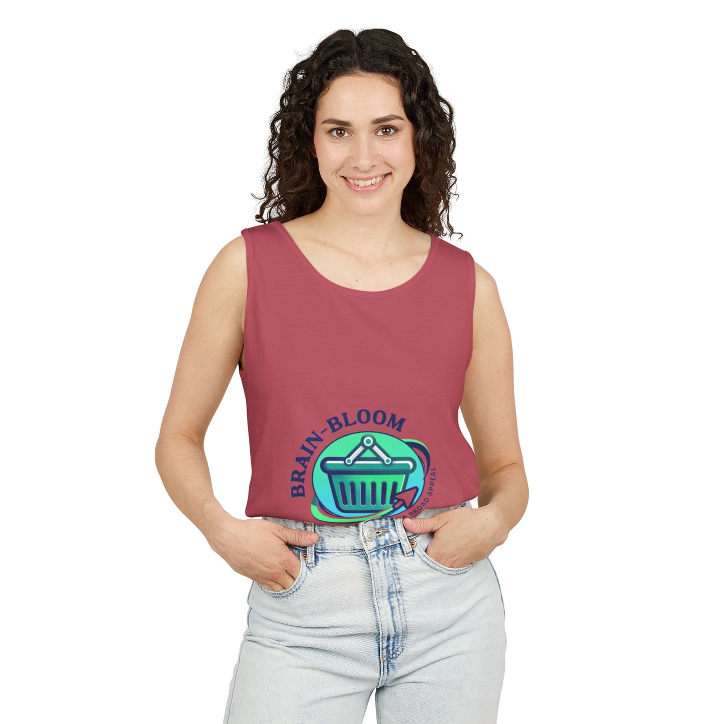 Brain Bloom Graphic Tank Top — "These People Are Crazy" Skull Back Print