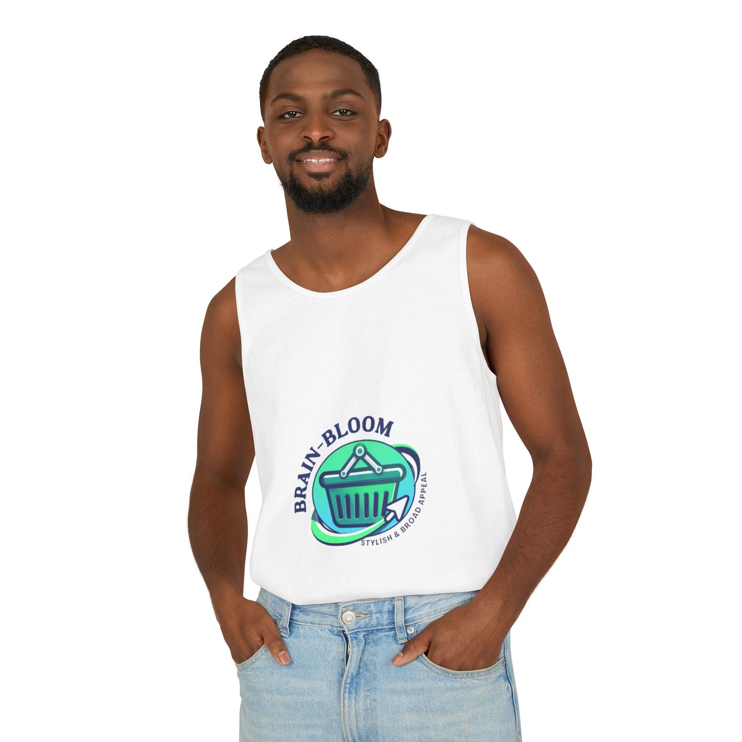 Brain Bloom Graphic Tank Top — "These People Are Crazy" Skull Back Print