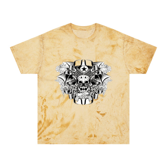 Skull & Stars Tie-Dye T-Shirt — Vintage Biker Graphic Tee