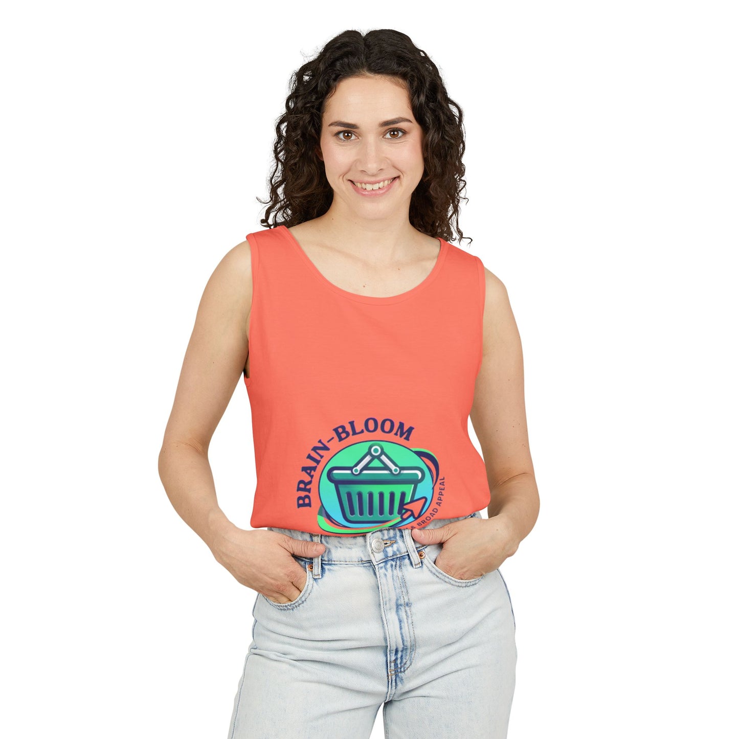 Brain Bloom Graphic Tank Top — "These People Are Crazy" Skull Back Print