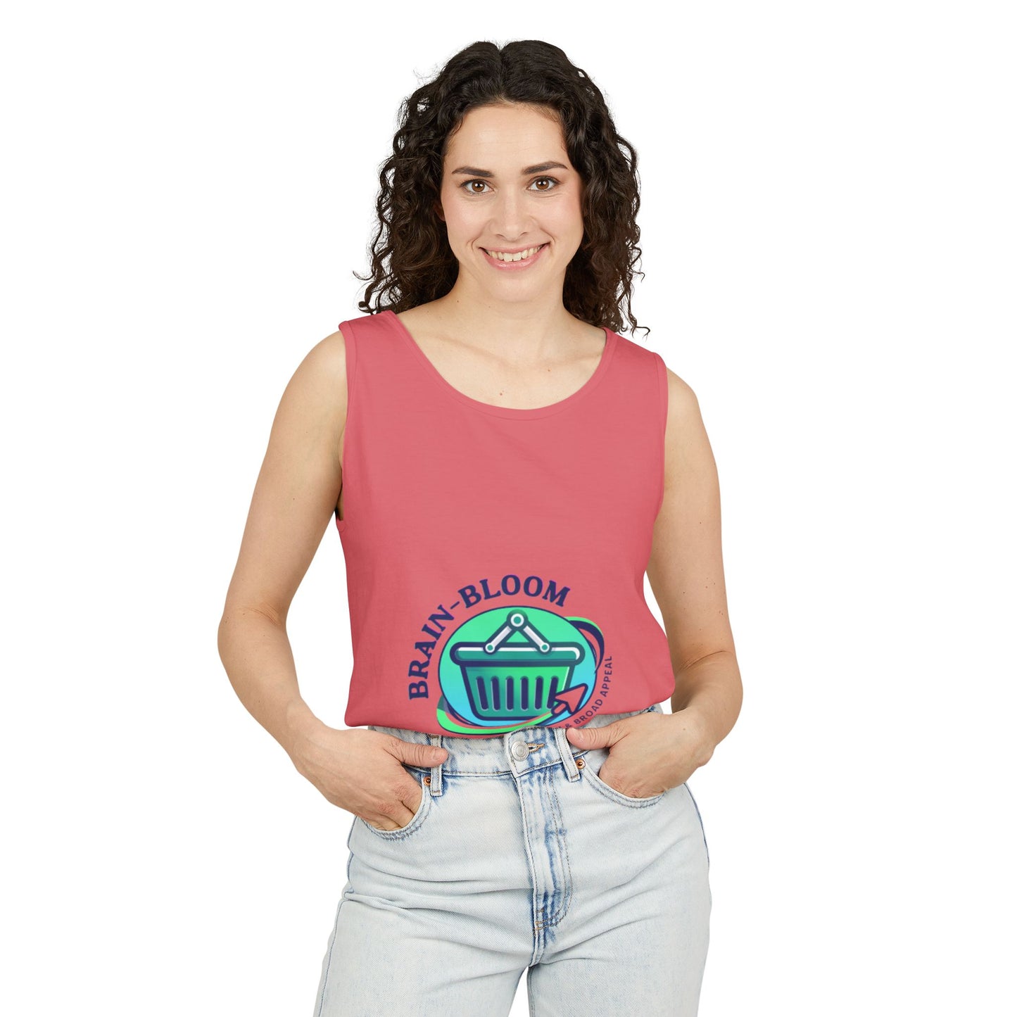 Brain Bloom Graphic Tank Top — "These People Are Crazy" Skull Back Print