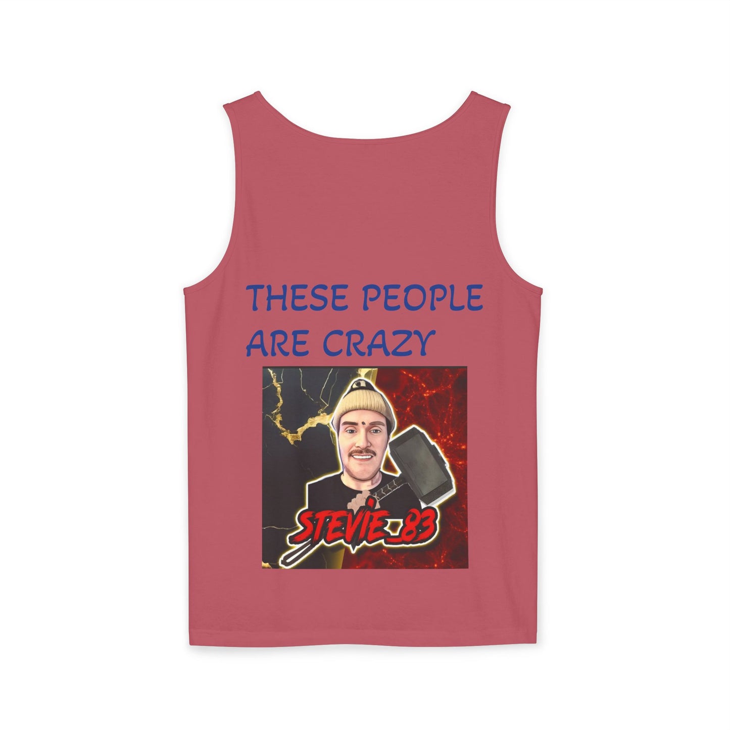 Brain Bloom Graphic Tank Top — "These People Are Crazy" Skull Back Print