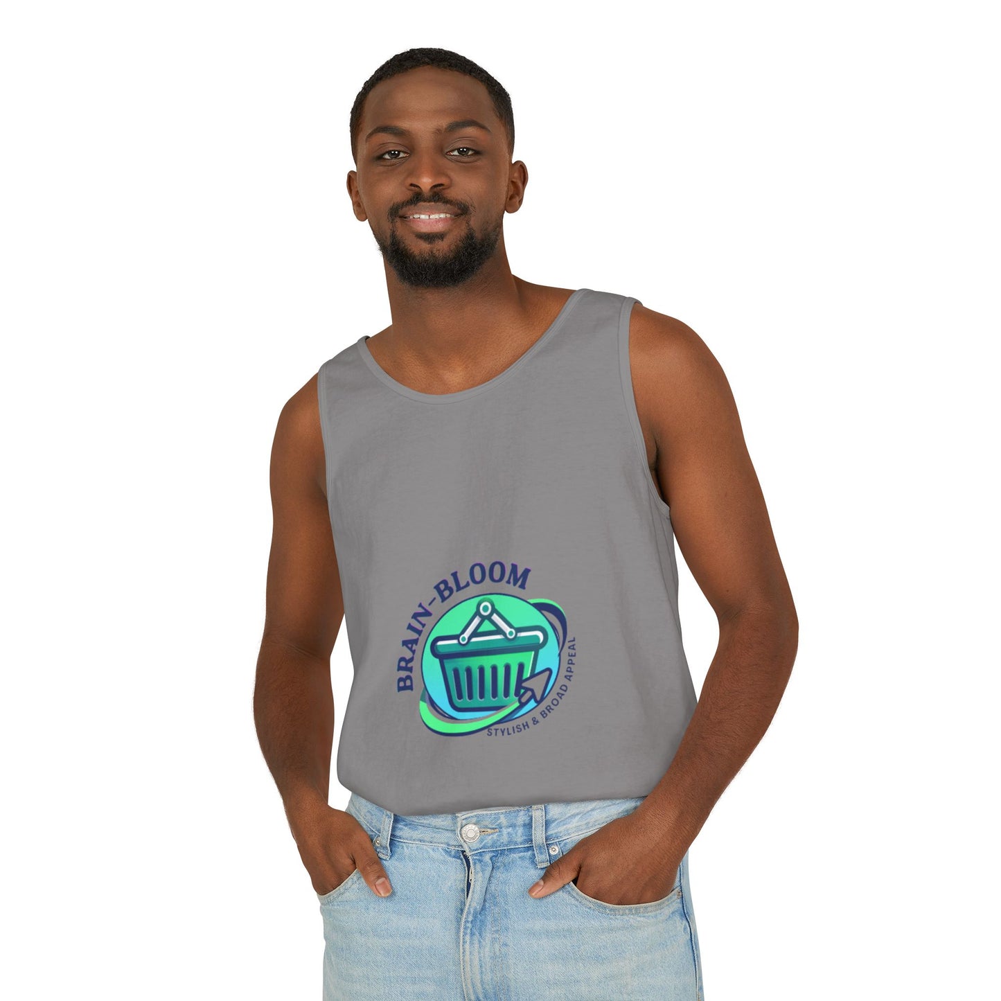 Brain Bloom Graphic Tank Top — "These People Are Crazy" Skull Back Print