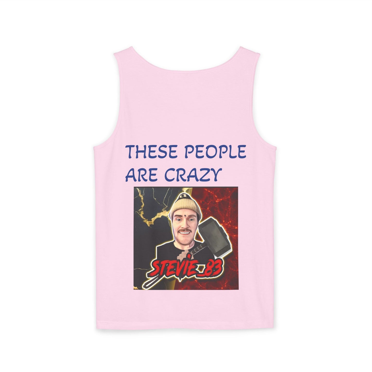 Brain Bloom Graphic Tank Top — "These People Are Crazy" Skull Back Print