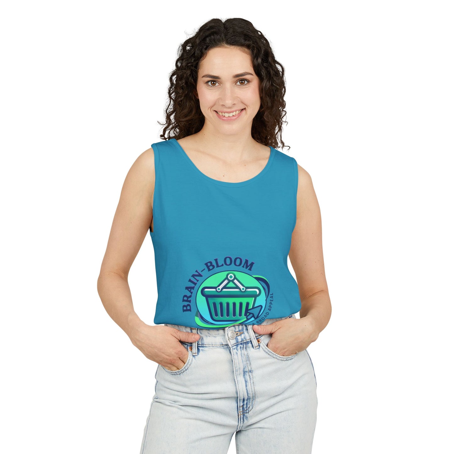 Brain Bloom Graphic Tank Top — "These People Are Crazy" Skull Back Print