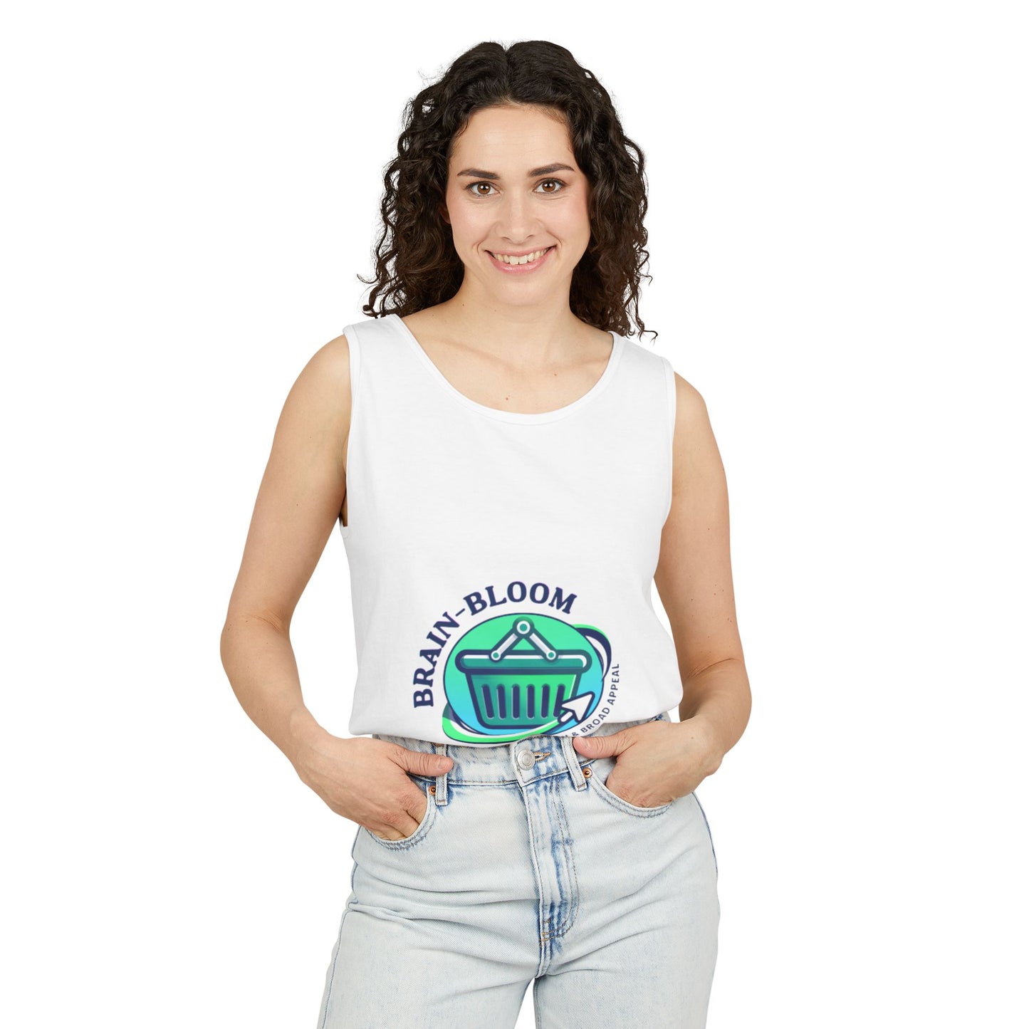 Brain Bloom Graphic Tank Top — "These People Are Crazy" Skull Back Print