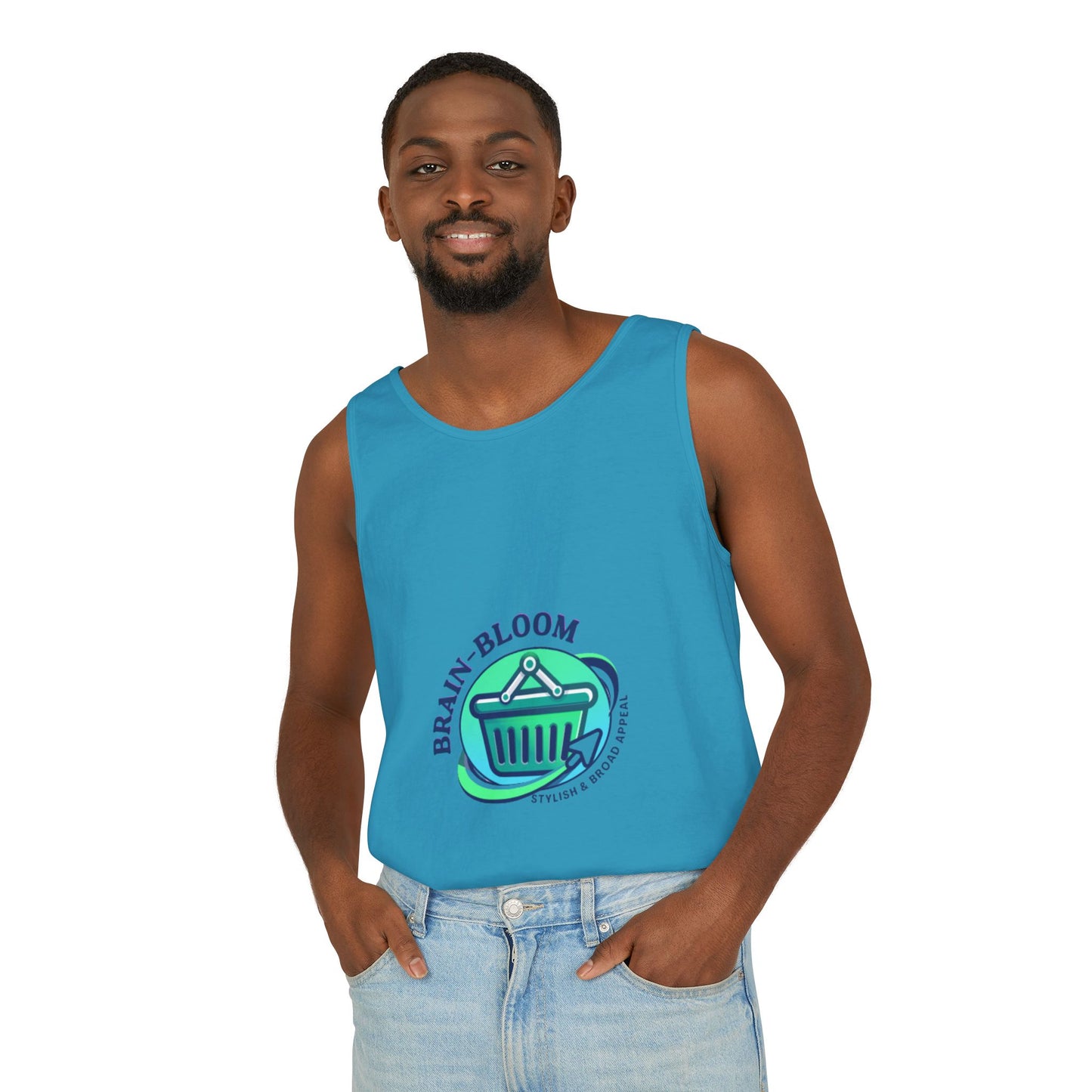 Brain Bloom Graphic Tank Top — "These People Are Crazy" Skull Back Print