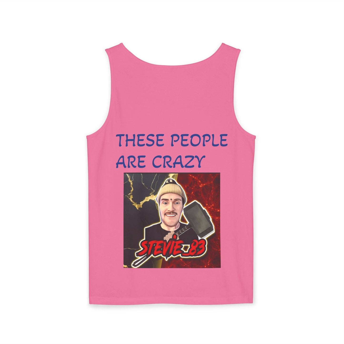 Brain Bloom Graphic Tank Top — "These People Are Crazy" Skull Back Print