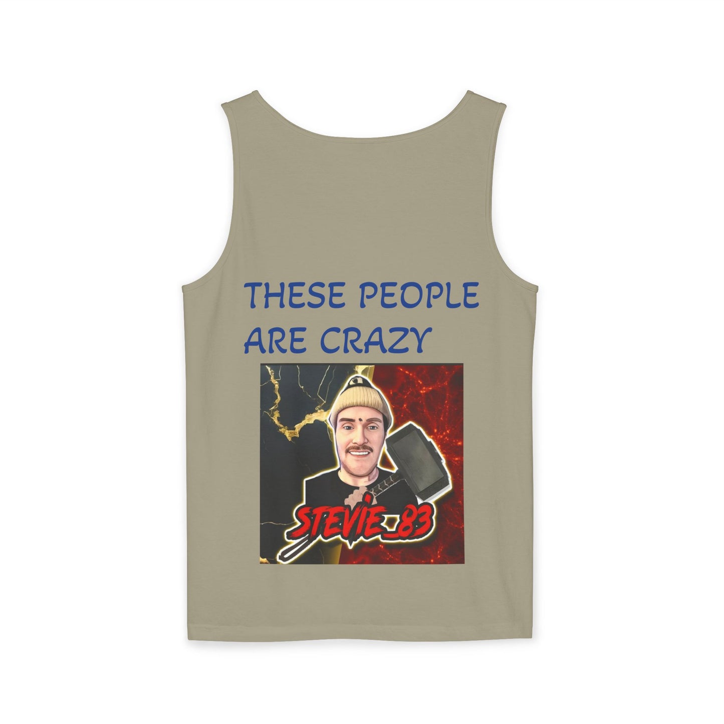 Brain Bloom Graphic Tank Top — "These People Are Crazy" Skull Back Print