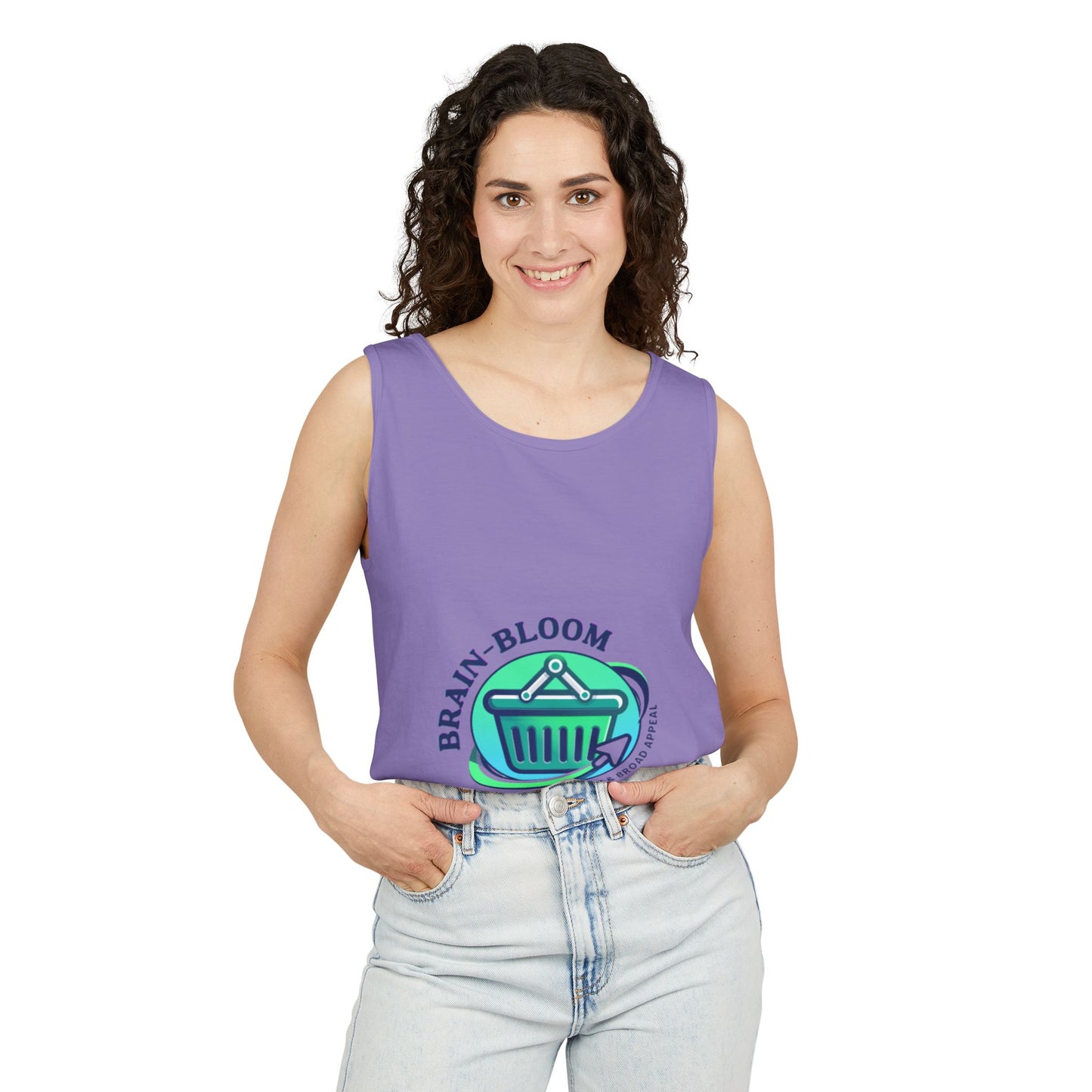 Brain Bloom Graphic Tank Top — "These People Are Crazy" Skull Back Print