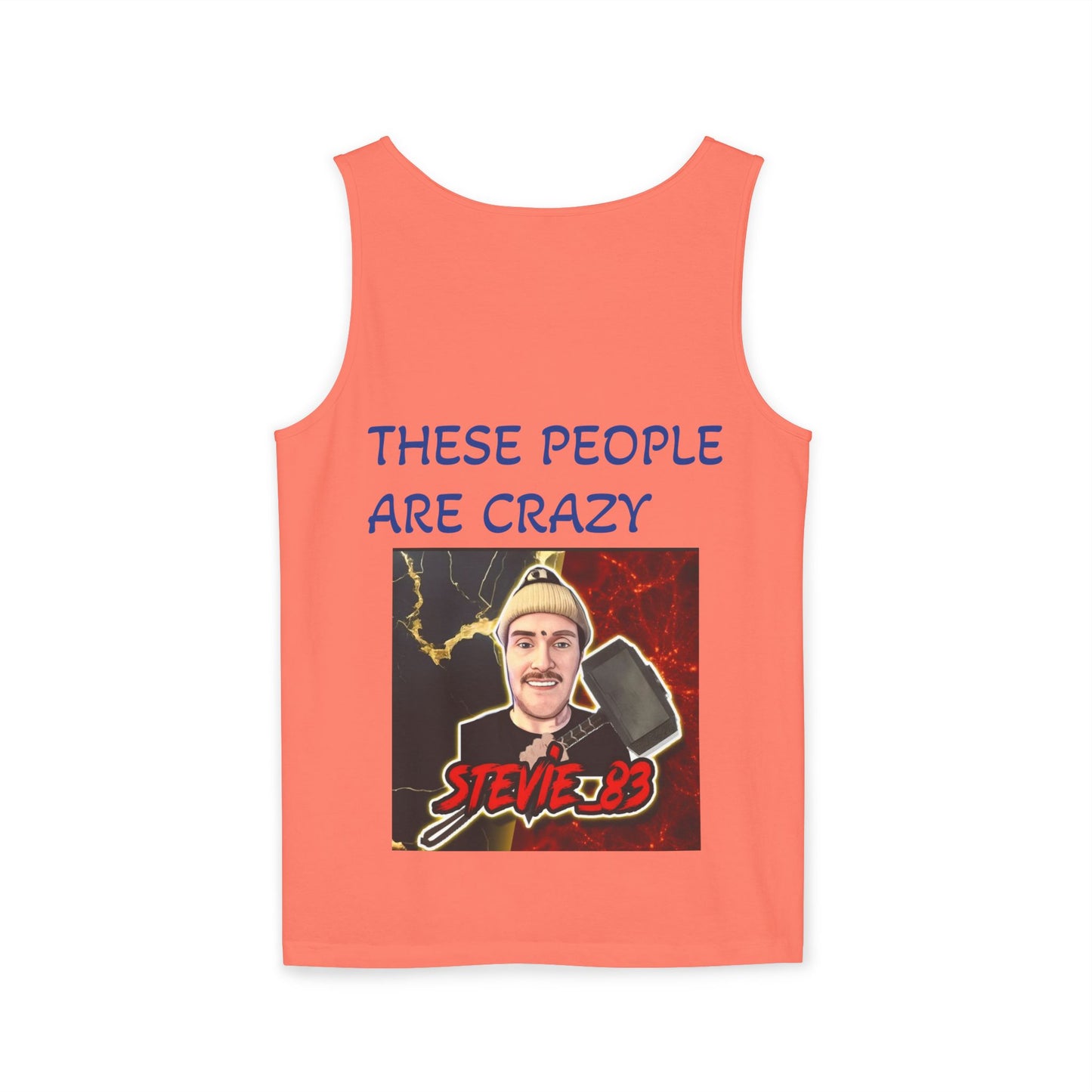 Brain Bloom Graphic Tank Top — "These People Are Crazy" Skull Back Print