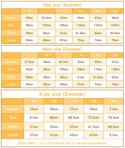 A Family Of Three Round Neck Warm Long Sleeve Christmas New Fashion Letter Printing Family Clothes