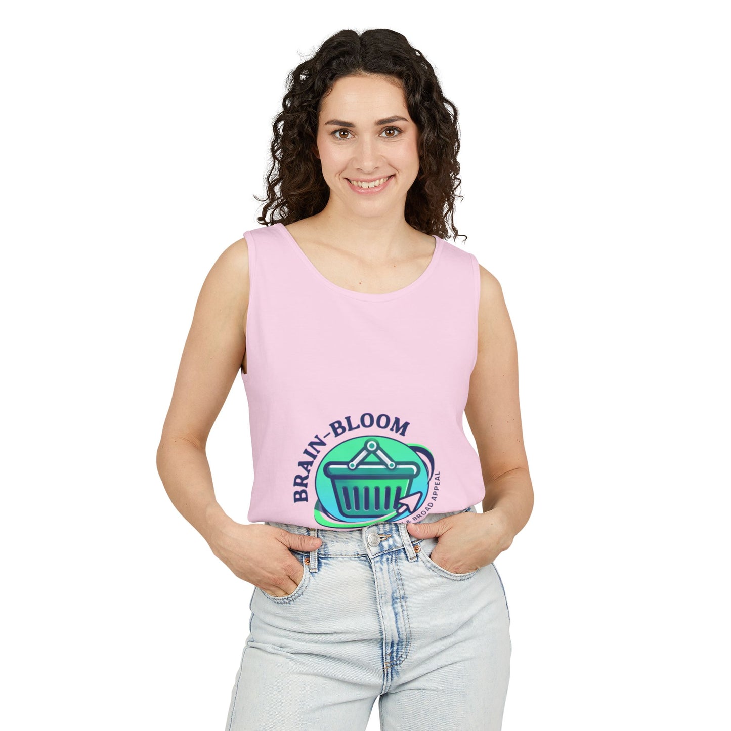 Brain Bloom Graphic Tank Top — "These People Are Crazy" Skull Back Print
