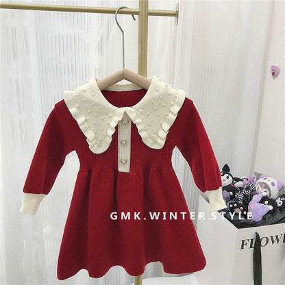 Children Knitted Sweater Dress Children